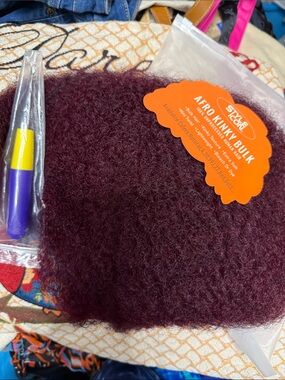 NWT Afro Kinky Bulk - Deep Burgundy Bulk 100% Unprocessed Human Hair 16”